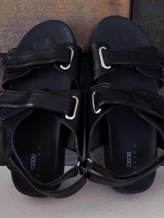 ASOS Shoes - ASOS Black Double-Strap Buckle Sandals